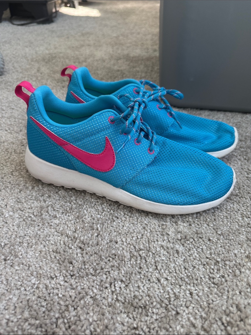 Nike Girls Turquoise and Pink Running Sneakers